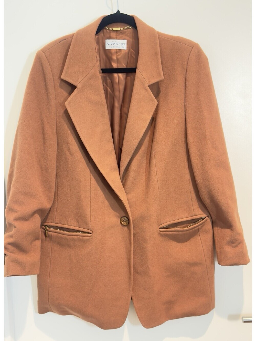 Vintage Givenchy En Plus Wool Cashmere Blazer Camel Brown Germany 16W